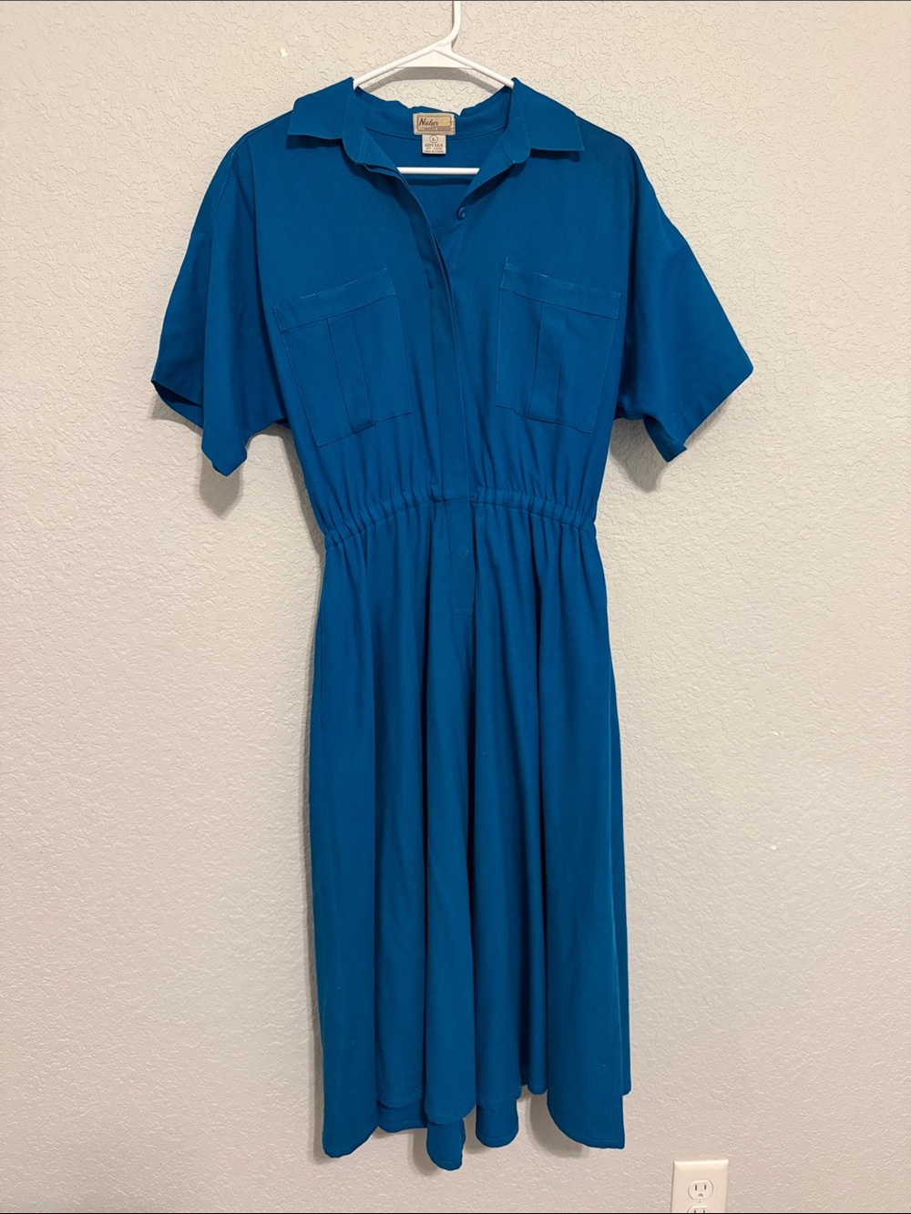 100% Silk Vintage Naturelle Blue Dress